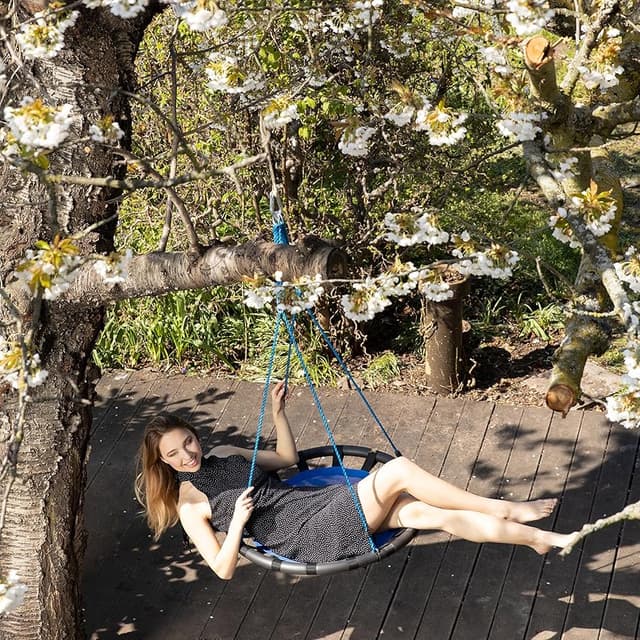 Thumbnail 4 de relaxdays Columpio Nido ajustable ø 80 cm, hasta 100 kg 🪂