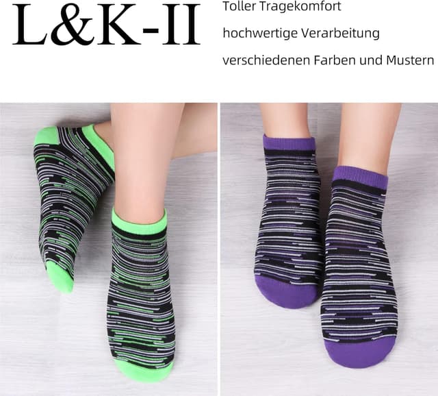 Detalle de L&K-II 12 paia di stivaletti calzini da sneaker da donna in cotone 92238