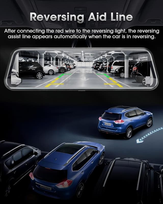 Thumbnail 2 de Jansite T30 10 Inch Dual 1080P Mirror Dash Cam