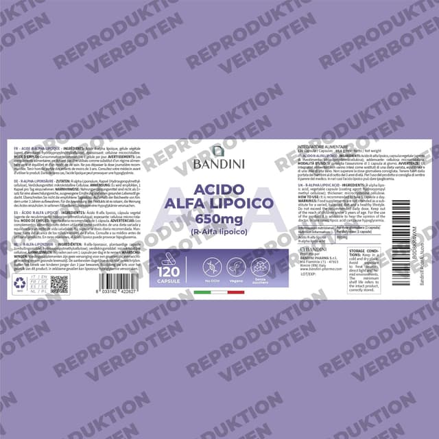 Thumbnail 4 de Bandini Alpha-Liponsäure 650 mg 120 Kapseln