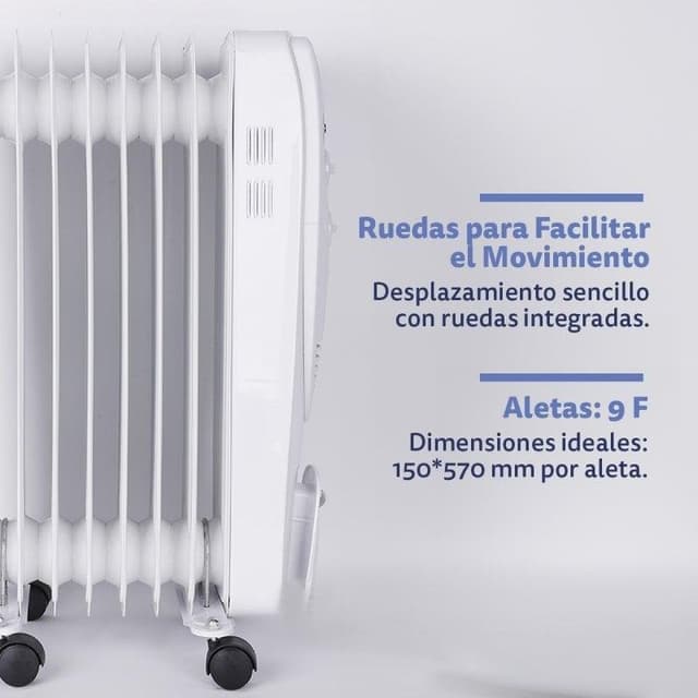 Detalle 2 de Origial EASYWARM 2000W radiador de aceite 2000W con 9 elementos