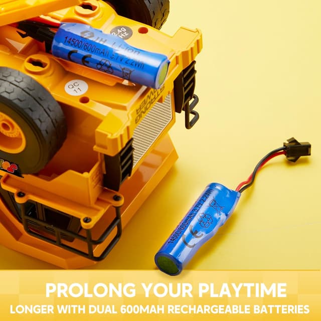 Detalle 1 de JOYIN RC-LKW Muldenkipper (2,4 GHz) mit Licht & Sound – ferngesteuerter Kipplaster für Baustellen-Spielspaß