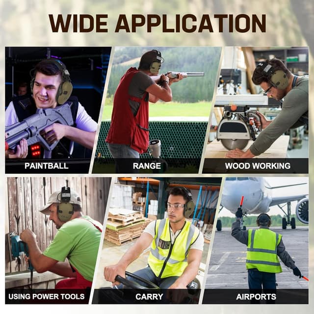 Thumbnail 6 de Floriogra Electronic Ear Protection for Shooting (NRR 23dB, 5X Sound Amplification)