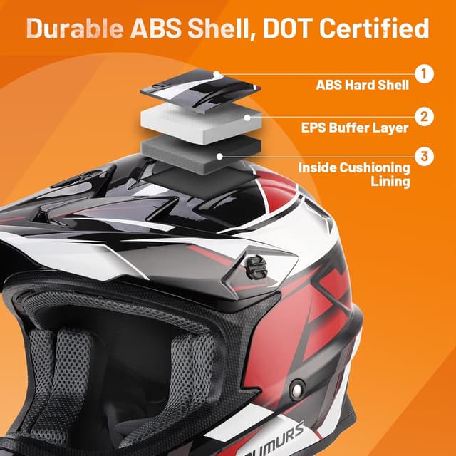 Thumbnail 2 de OUMURS DOT Adult M Helmet with Visor