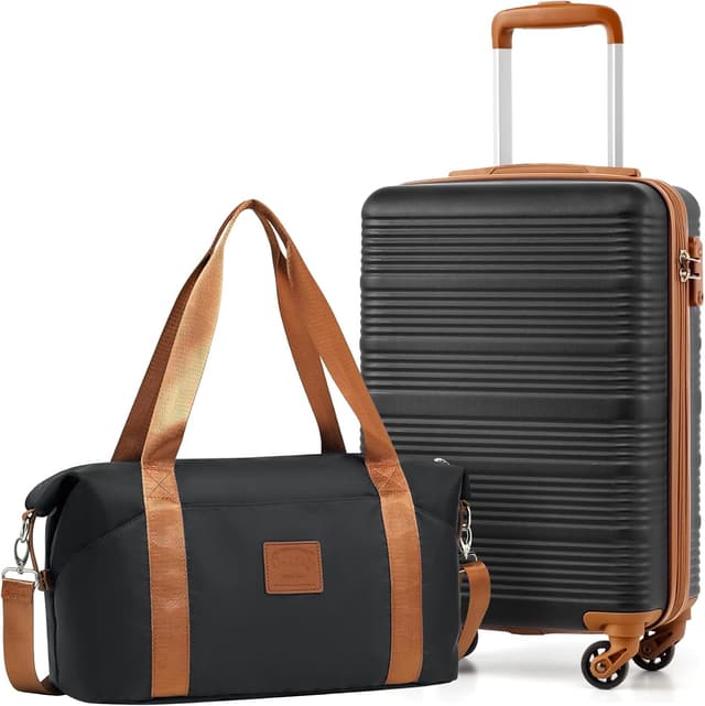 Detalle de COOLIFE Handgepäck-Koffer Set (55×35×20 cm) + 20‑L Reisetasche (40×25×20 cm) mit TSA-Schloss und 4 Silent Spinner-Rädern