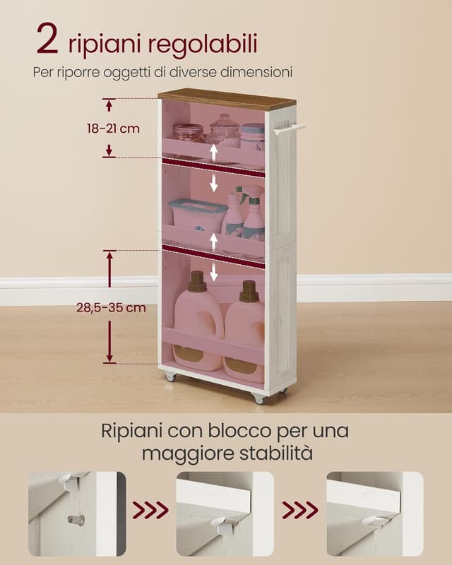 Thumbnail 2 de VASAGLE LRC050K01 Carrello 4 ripiani 15 cm
