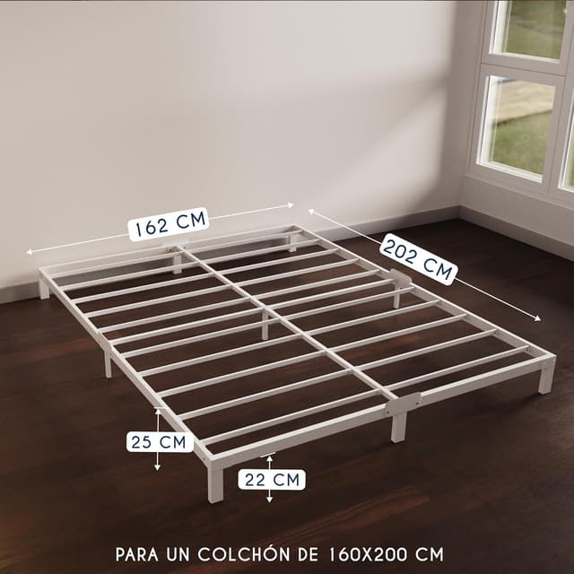 Thumbnail 1 de Dreamzie Cama de Metal 160x200 con Somier Blanco
