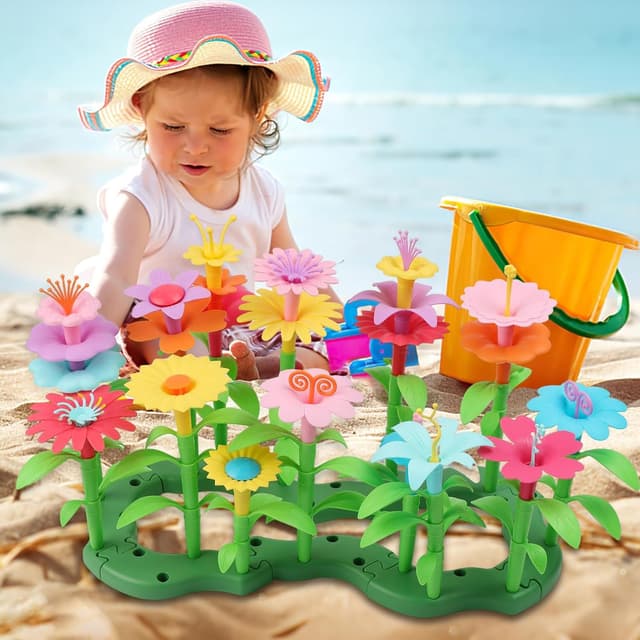 Detalle 2 de CENOVE Flower Garden Building Toy for Ages 3+ 🧩