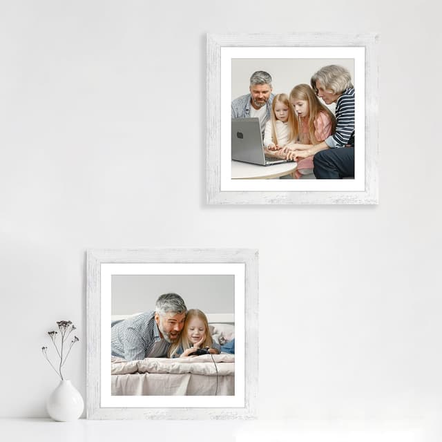 Detalle 2 de iRahmen 12x12 Picture Frame Set of 4 (Tempered Glass) for 10x10 Photos with Mat or 12x12 Without Mat
