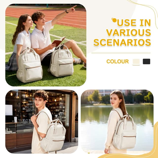 Detalle de HYC00 HYC00 School Backpack Women – Lightweight 17L Laptop Rucksack for Secondary School & Day Trips