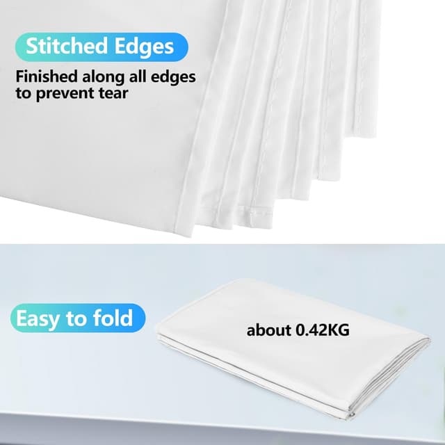 Detalle de JEBUTU White Backdrop 1.5x2m Portable Collapsible Photography Background (5x6.5ft)