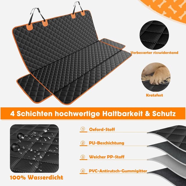Detalle 2 de JOEJOY Coperta per sedile posteriore auto impermeabile e antigraffio per cani