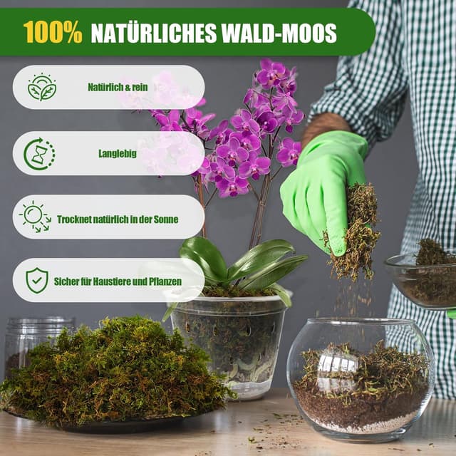 Detalle de Sphagnum Moos 2er Pack für Pflanzen 10 L