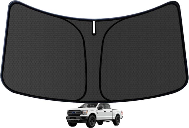 Detalle de F150 Custom Windshield Sun Shade for 2015–2026 F-150 (Foldable, UV Blocking, No-Gap Fit)