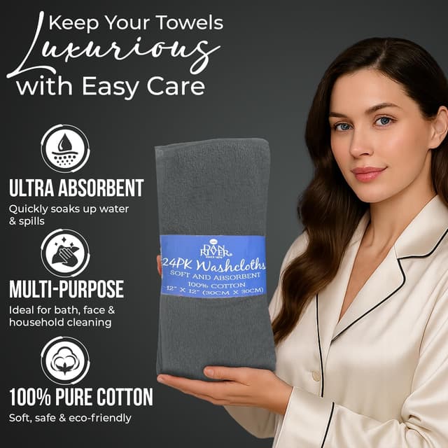 Detalle 2 de DAN RIVER 24 Pack Wash Cloths