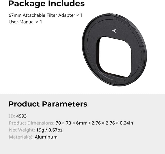 Detalle de SMALLRIG FilMov magnetischer 67-mm-Filteradapter für iPhone 16 (für Phone Cage 4987 & 4988–4993)