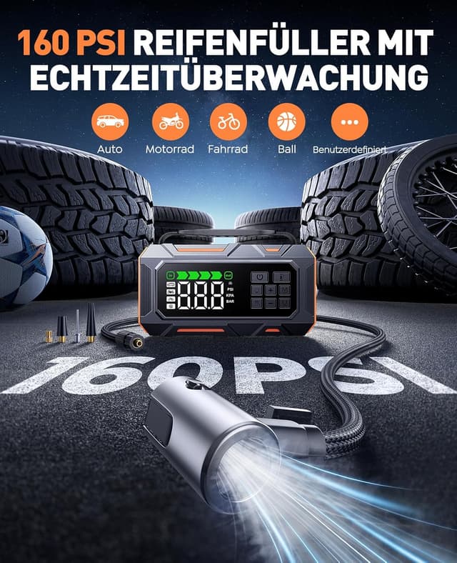 Detalle de 7000A Starthilfe Powerbank 26.800 mAh für Pkw