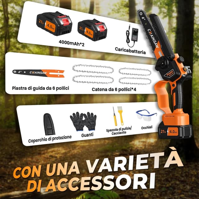 Thumbnail 6 de VIWKO Mini Motosega 6 Pollici 4000mAh