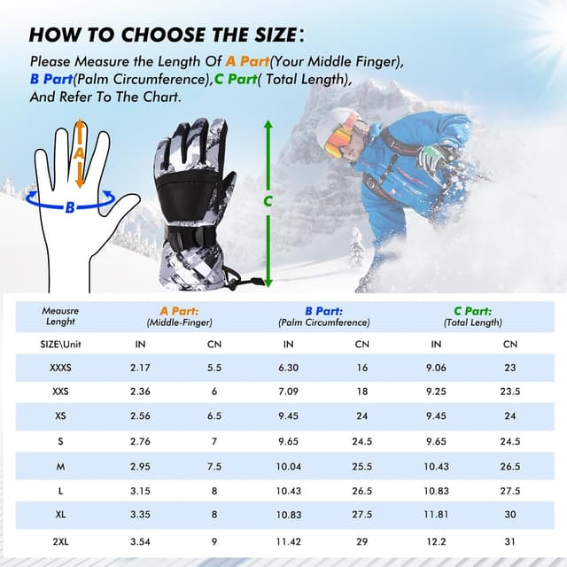 Thumbnail 5 de Pnosnesy Ski Gloves for Cold Weather
