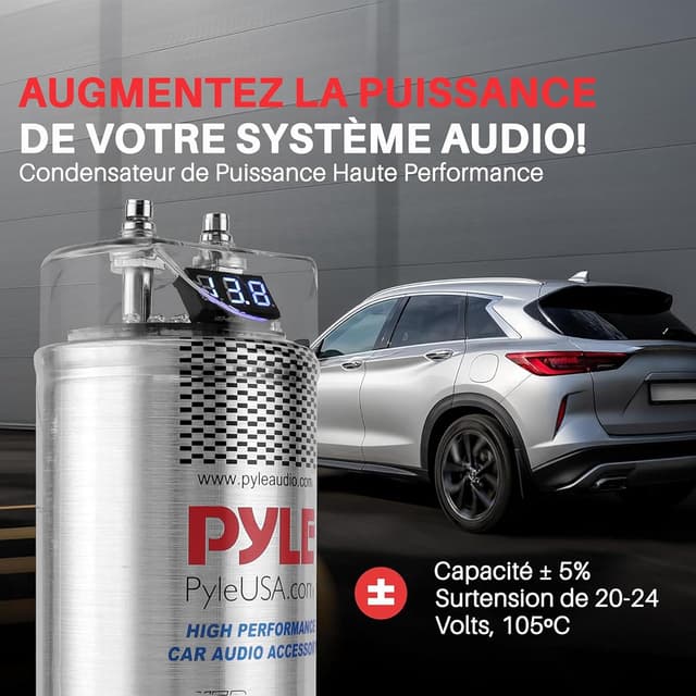 Detalle 2 de Pyle 5,0 Farad condensateur audio 🔊