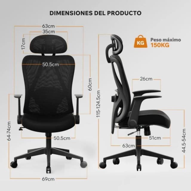Detalle 2 de sense7 Noxo Silla ergonómica 150 kg💺