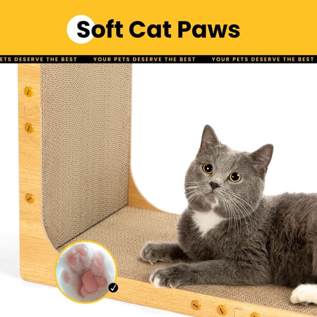 Thumbnail 3 de Conlun Cardboard Cat Scratcher 58 cm L-shape 🐱