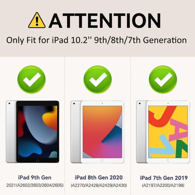 Detalle de Surom Kids Case for iPad 10.2 (2021/2020/2019) with Built-in Screen Protector – Shockproof Handle Stand (Black & Turquoise)