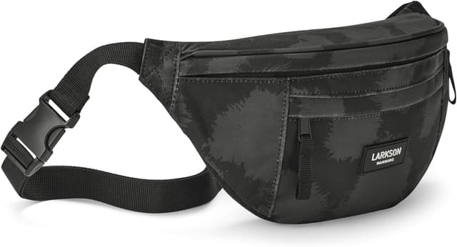 Detalle de Larkson marsupio unisex Marsupio Donna e Uomo grigio con stampa Leo “Ole” – borsa a tracolla idrorepellente da viaggio (4 litri)