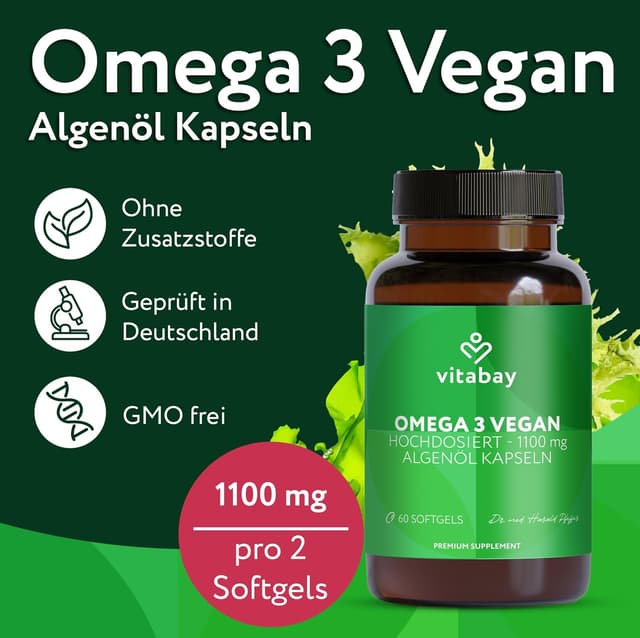 Thumbnail 2 de Vitabay Omega 3 Vegan DHA 600mg EPA 300mg