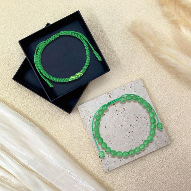 Detalle de Natürlicher grüner Jade Armreif 8 mm