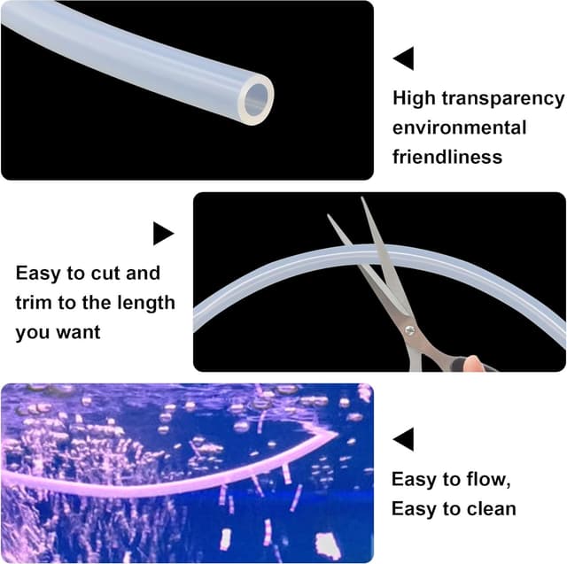 Detalle de iMeistek Silikonschläuche 5 mm Innendurchmesser × 7 mm Außendurchmesser (1 m) – transparenter Silikonschlauch in Lebensmittelqualität