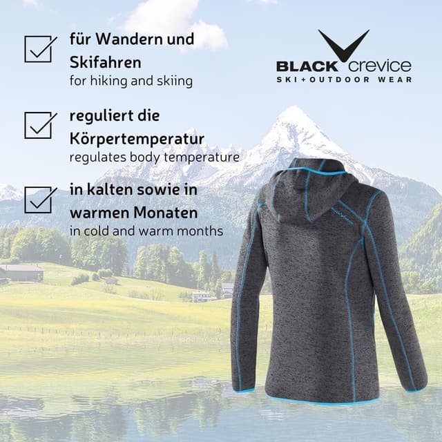 Detalle 1 de Giacca di pile Black Crevice con cappuccio