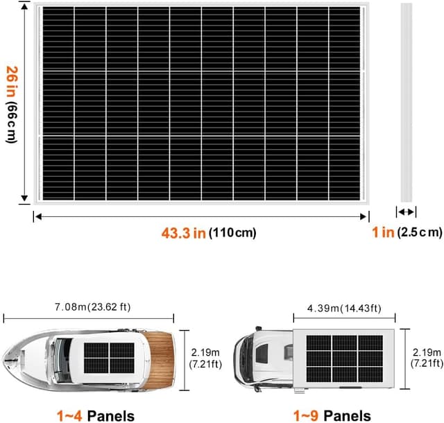 Thumbnail 1 de DOKIO 150W Solar Panel for 12V Systems ⚡
