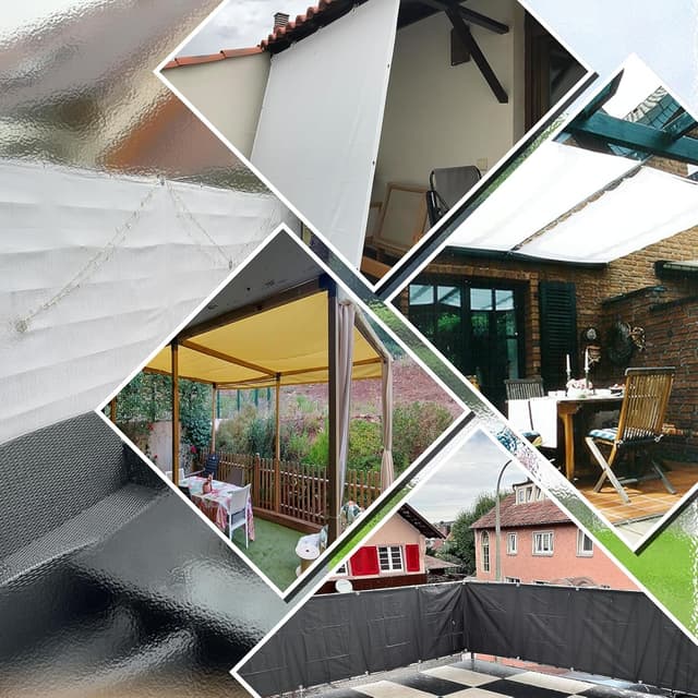 Thumbnail 6 de Sonnenschutz Netz Balkonumrandung 95% UV Schutz: wasserdichtes Sonnensegel mit Ösen (2x2 m), Dunkelgrau