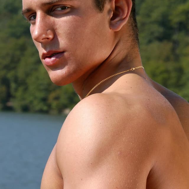 Detalle de KRKC&CO Herren-Panzerkette mit Silberbeschichtung (3 mm/5 mm) & Diamantschliff, nickelfrei, Länge 45,7–66 cm