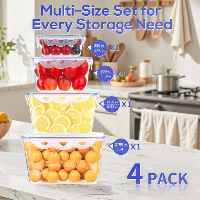 Thumbnail 1 de VINATO Kit de 4 recipientes herméticos 4 tamaños
