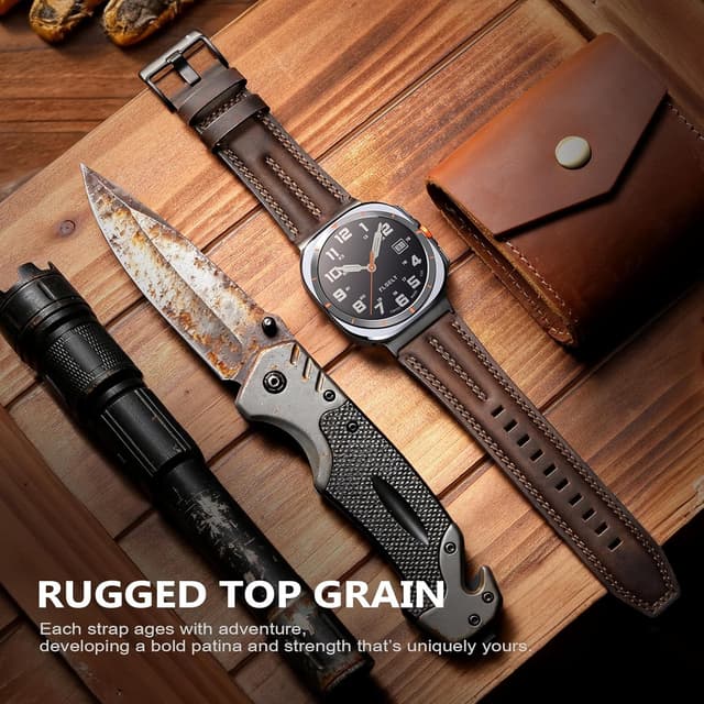 Detalle de Tlselt Genuine Leather Band for Samsung Galaxy Watch Ultra 47mm (2024/2025)