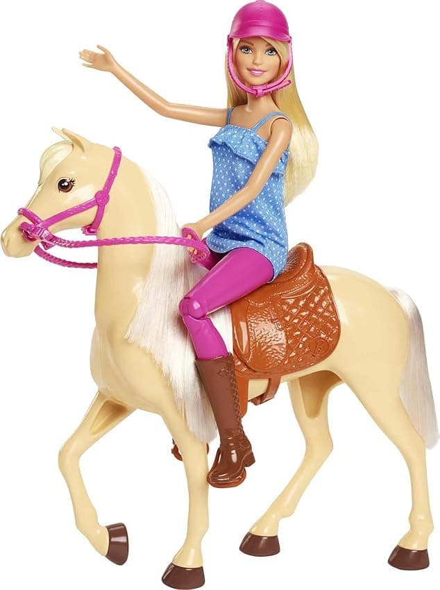 Detalle 1 de Barbie Muñeca de Equitación con Caballo y Accesorios 🐴