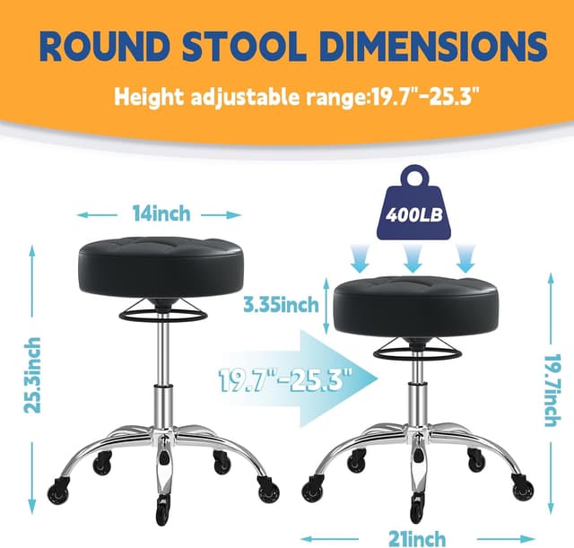 Thumbnail 1 de Rolling Stool Heavy Duty 400lb