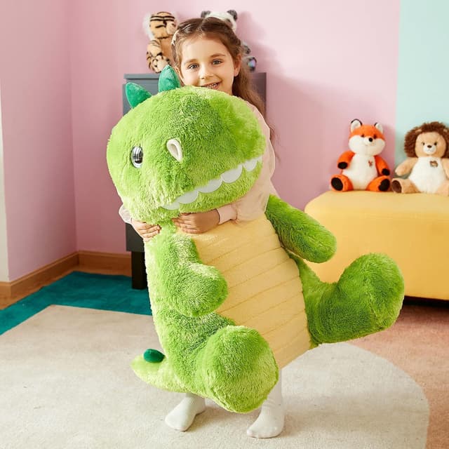Detalle de IKASA Giant Dinosaur 60cm Soft Plush Stuffed Animal Toy (Green)