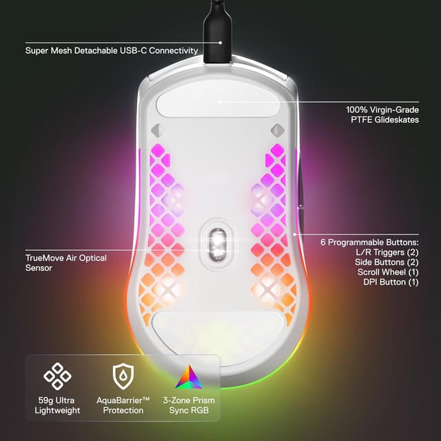 Thumbnail 3 de SteelSeries Aerox 3 Holey RGB Mouse