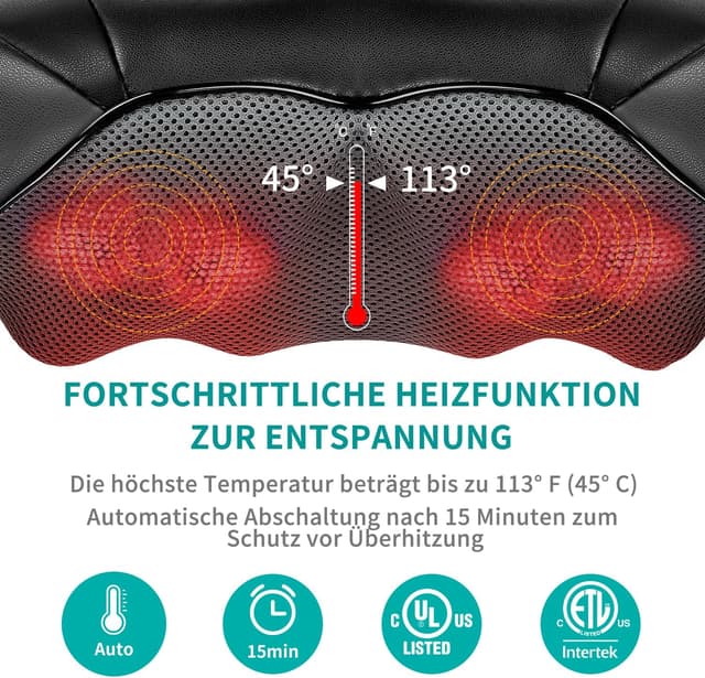 Detalle 2 de Nekteck Shiatsu 3D Massagekissen 💆