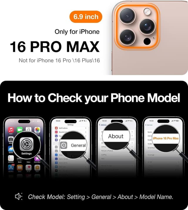 Thumbnail 1 de TORRAS Upgraded 360 Rotatable Magnetic Ring for iPhone 16 Pro Max