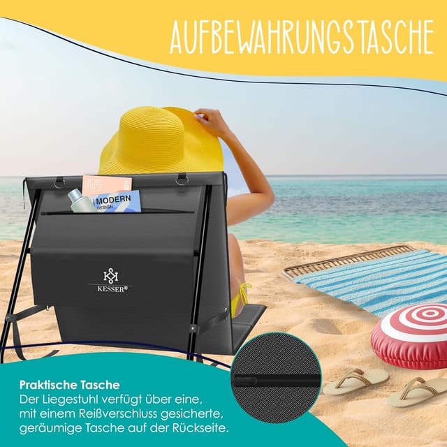 Thumbnail 5 de KESSER® Colchón de Playa Plegable con Respaldo y Transporte 🏖️