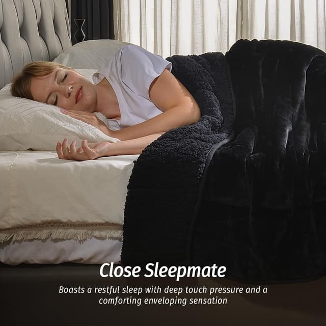 Detalle de Wemore Sherpa Fleece Weighted Blanket 15 lbs