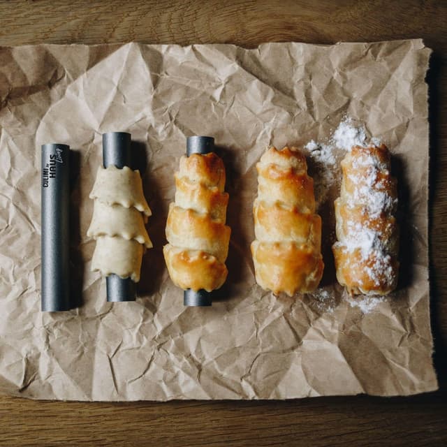 Detalle de CULIMI Schaumrollen Formen (13 cm / 5,1") – 5er-Set Antihaft-Röhrchenform für Schillerlocken/Sahnerollen