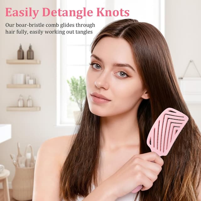 Thumbnail 6 de Euqvunn Dual-Bristle Haarbürste Wildschweinborsten