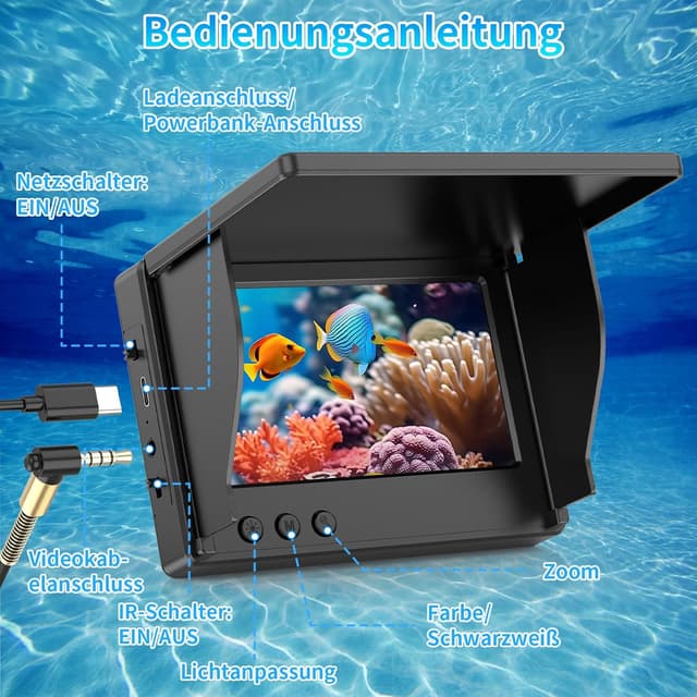 Thumbnail 3 de TMACTIME Fischfinder 1080P HD Echolot IP68