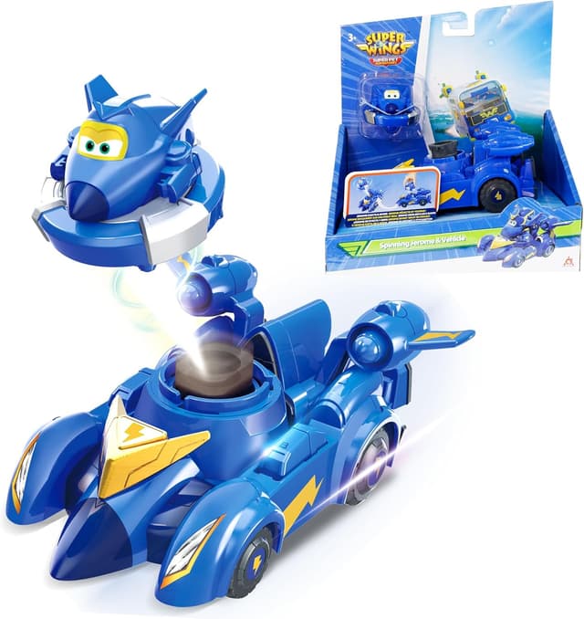 Detalle de Super Wings Spinning Jerome & Vehicle : jouet de combat 2-en-1 pour enfants