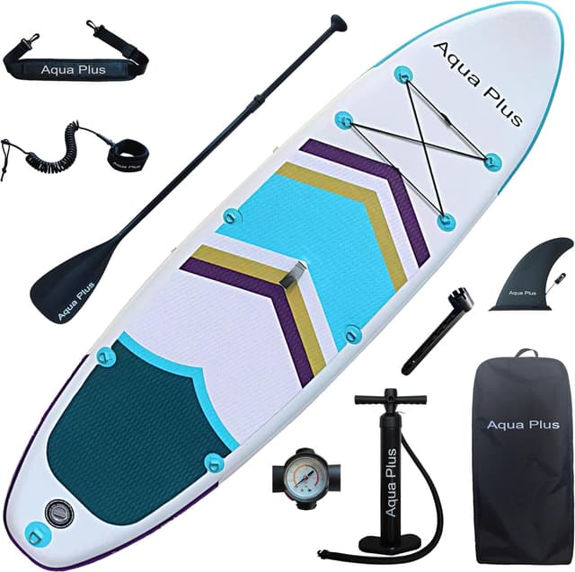 Detalle de SUP gonfiabile Aqua Plus da 15 cm di spessore con pagaia, pompa e accessori